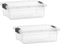 Superio Storage Bins with Lids- 2 Pack, 4.5 Qt Clear Boxes by Superio