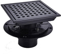 RANDOM Square Shower Drain 6 Inch Matte Black Stainless Steel Shower Floor by RANDOM