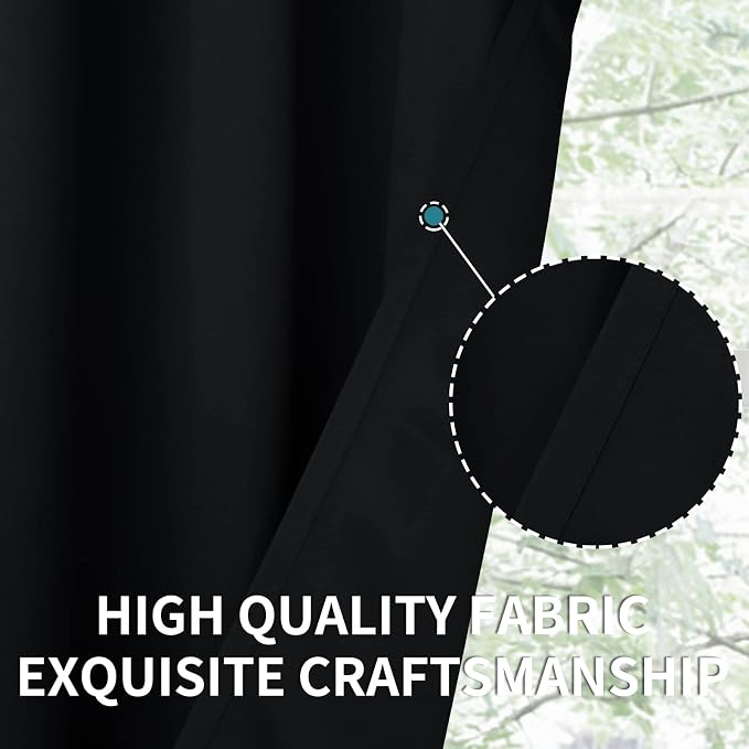 BGment Black Small Curtains 30 Inch Length - Image 6