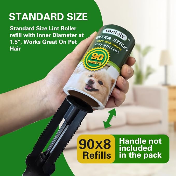 Extra Sticky Lint Roller Refills, Fits Most 3.9"-4" Standard Size Lint Roller - Image 2