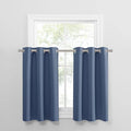 PONY DANCE Stone Blue Kitchen Curtains 36 inch Long by PONYDANCE