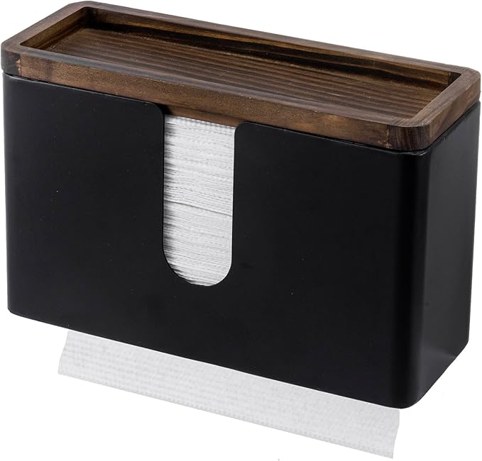 MyGift Deluxe Modern Matte Black Metal Folded Commercial Paper Towel Holder by MyGiftHome