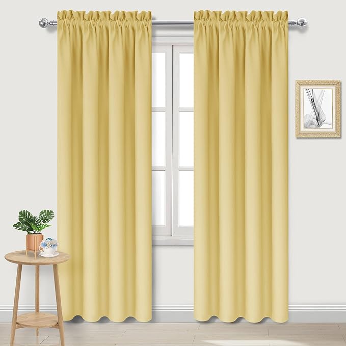 DWCN Blackout Curtains for Bedroom – Rod Pocket Thermal Insulated Noise by DWCN
