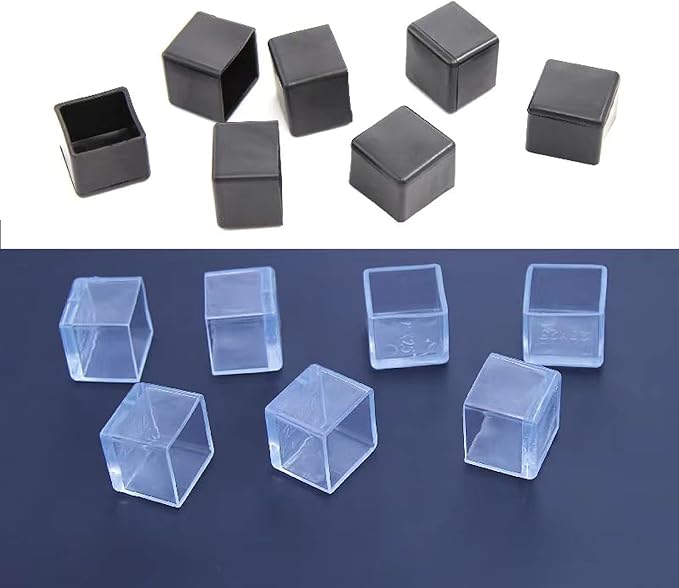 Still Awake 16 Pcs Black Square Anti-Slip Rubber Leg Tips Chair Leg Caps - Image 3