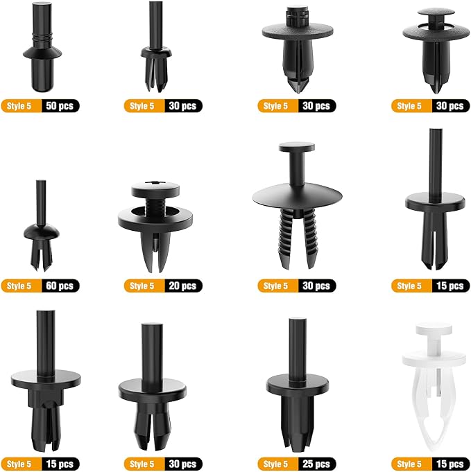 GOOACC 380Pcs Car Automotive Plastic, Nylon Push Pin Rivet - Image 3