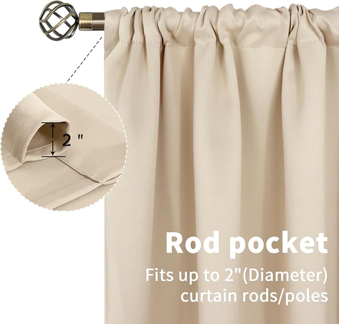 BGment Short Blackout Curtains 40 Inches Length - Image 4