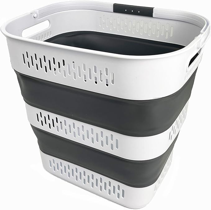 SAMMART 40L Collapsible Plastic Laundry Basket by SAMMART