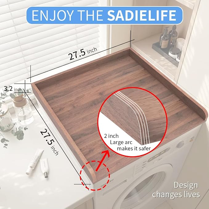 Washer Dryer Countertop Only, Edge Rails-27.5" Depth*27.5" Width Laundry Room - Image 6