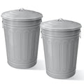Plexon Round Trash Can 13 Gallon, Vintage Metal Outdoor Trash Can by Plexon