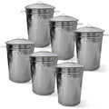 Plexon Round Trash Can 13 Gallon, Vintage Metal Outdoor Trash Can by Plexon