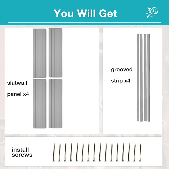 NeatiEase Slatwall Panel Wall Storage Systems, 4 x 4ft Slat Wall Paneling - Image 4