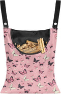Butterfly Print Clothes Pin Hanging Bag, Stylish Clothespin Bag by Unknown