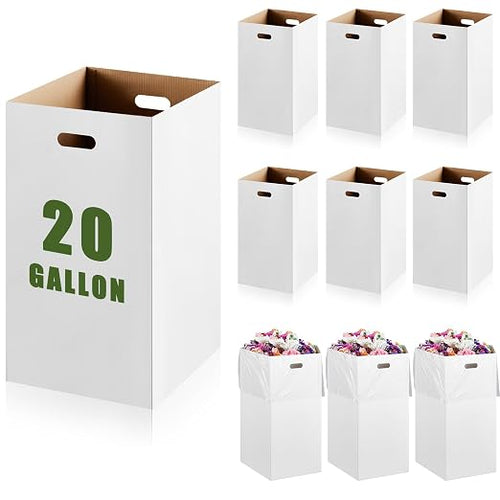 10 Pack 20 Gallon Corrugated Cardboard Trash Cans Bulk by Kritkin