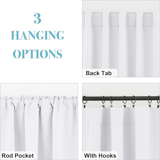 RYB HOME Blackout Curtains for Living Room, Back Tab & Rod Pocket Top - Image 6