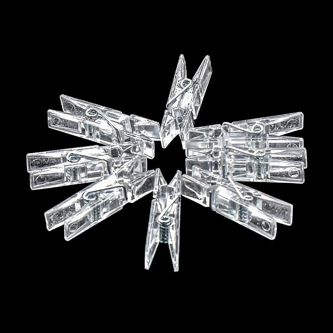 128 Pieces Mini Transparent Plastic Clear Clips, Photo Clips, Clothespins Clip - Image 4