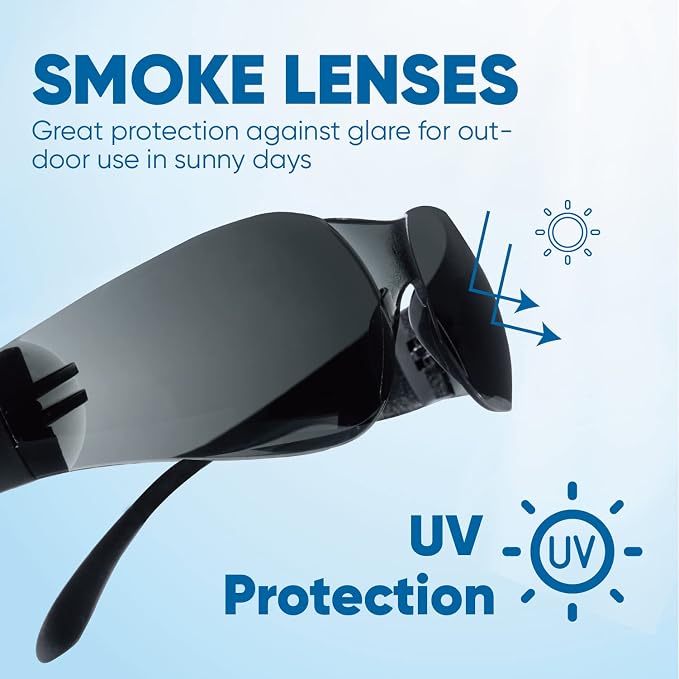 amoolo Tinted Safety Glasses Bulk of 24, Protective Safety Sunglasses, Dark - Image 2