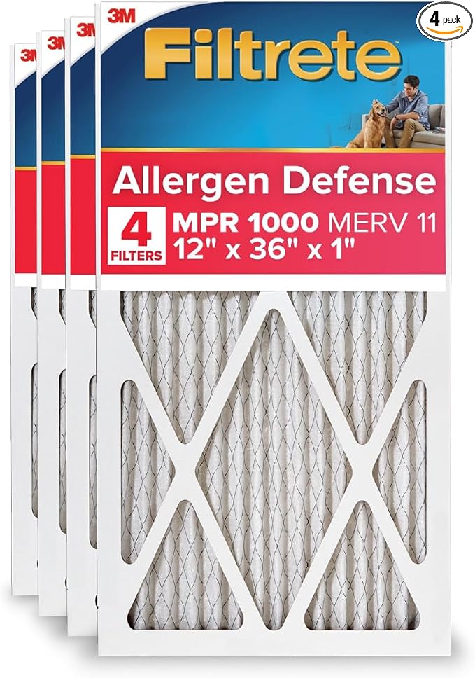 Filtrete 12x36x1 AC Furnace Air Filter, MERV 11, MPR 1000, Micro Allergen by Filtrete