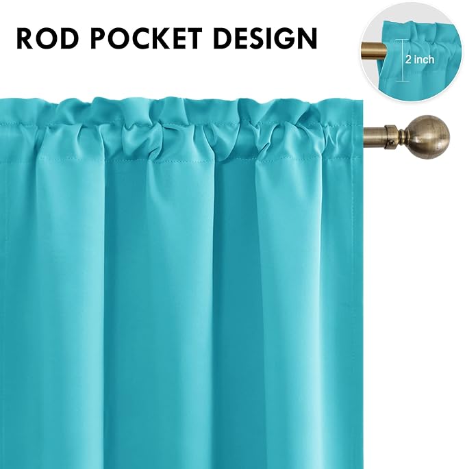 DWCN Blackout Curtains Thermal Insulated Energy Saving Bedroom and Kitchen - Image 4