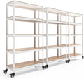 HOMEDANT House White 5-Tier Metal Rolling Cart Shelf Rack Casters Heavy Duty by TheBestOrganizingSolution