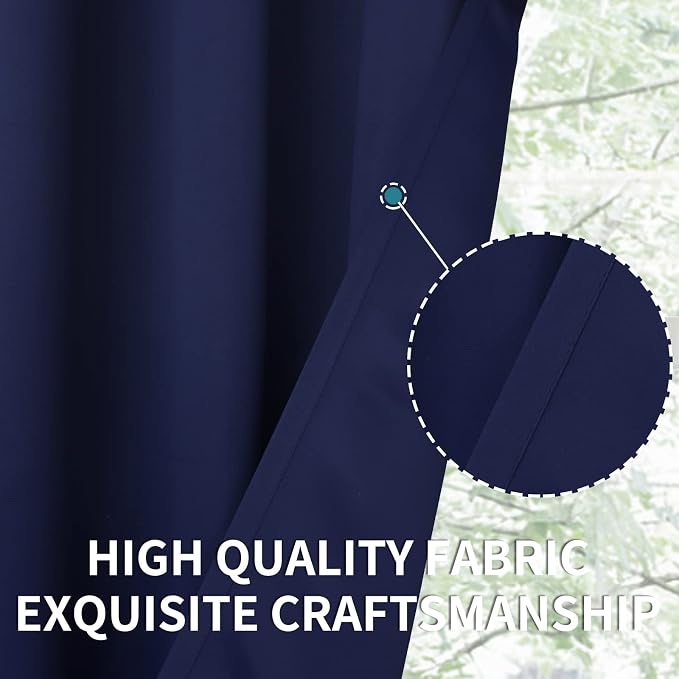 BGment Navy Blue Blackout Curtains 40 Inches Length - Image 6
