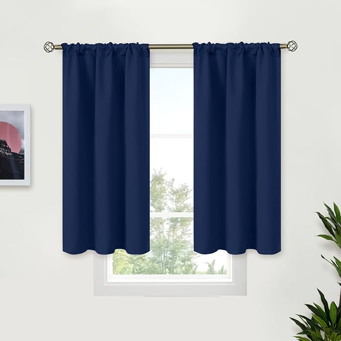 BGment Navy Blue Blackout Curtains 40 Inches Length by BGment