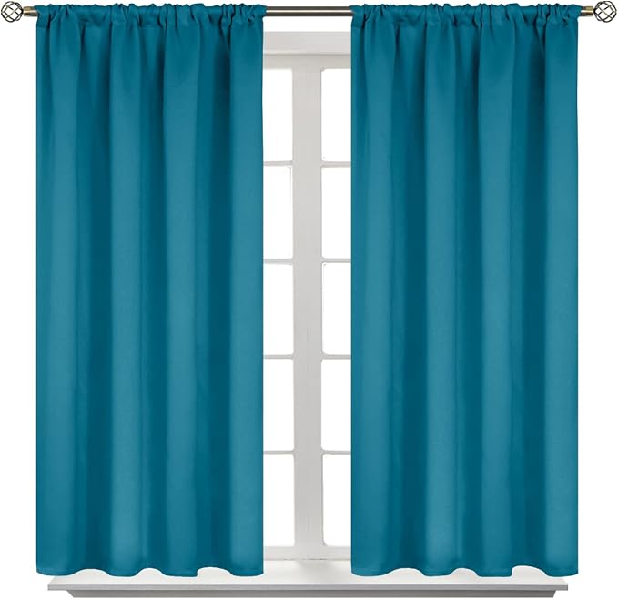 BGment Peacockblue Blackout Curtains 45 Inches Long by BGment