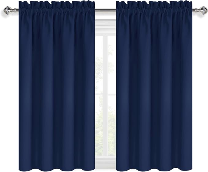 DWCN Short Blackout Curtains for Bedroom 54 Inches Long 2 Panels Set, Solid - Image 9