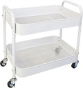 2 Tier Metal Rolling Cart with Wheels by LIWNYRK