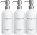 White Shampoo and Conditioner Dispenser Set by Brighter Barns by BrighterBarns