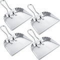 Mumufy 4 Pack 12 inch Heavy Duty Metal Dustpan Large Wide Dust Pans by Mumufy