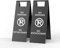 Stainless Steel No Parking Sign Portable Foldable Handle 2-Pack by CrazyAnt