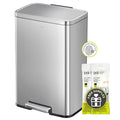 EKO Madison Matte Stainless 50 Liter/13.2 Gallon Step Trash Can w/Inner Liner by EKO