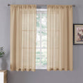 Tollpiz Sheer Curtains Linen Textured Living Room Curtain Sheers Light by Tollpiz