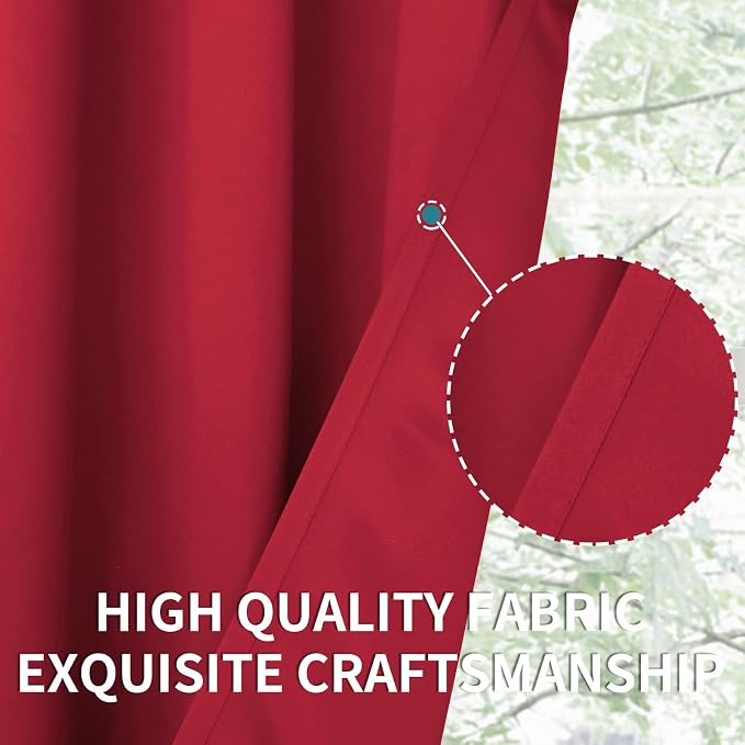 BGment Short Red Blackout Curtains 45 Inches Length - Image 5