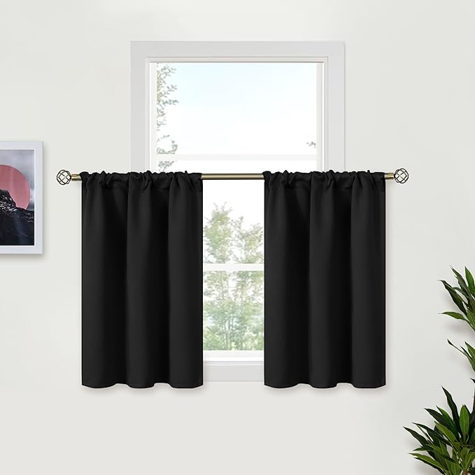 BGment Black Curtains 36 Inches Long by BGment