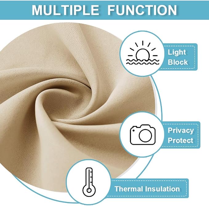 RYB HOME Short Curtains for Living Room Blackout Portable Blinds Shades for - Image 6