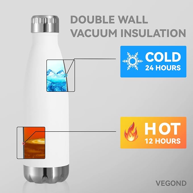 VEGOND 17oz Stainless Steel Water Bottles Bulk, Reusable Metal Sports Water - Image 5