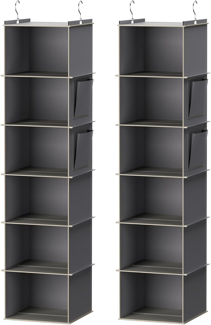 YOUDENOVA Hanging Closet Organizer, 6-Shelf Closet Hanging Storage Shelves by YOUDENOVA