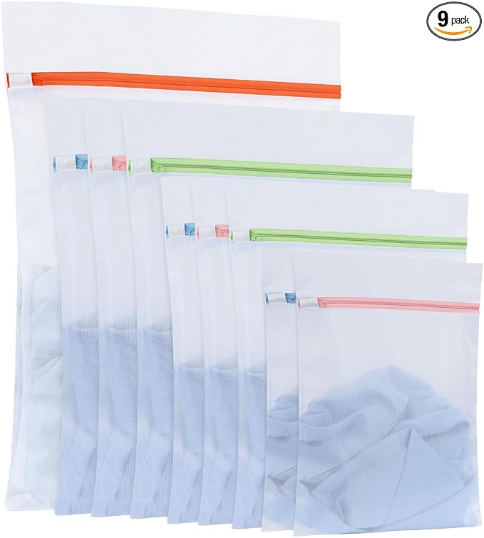 OTraki 9 PCS Mesh Laundry Bags for Delicates 4 Sizes Laundry Bags Mesh Wash Bags by OTraki