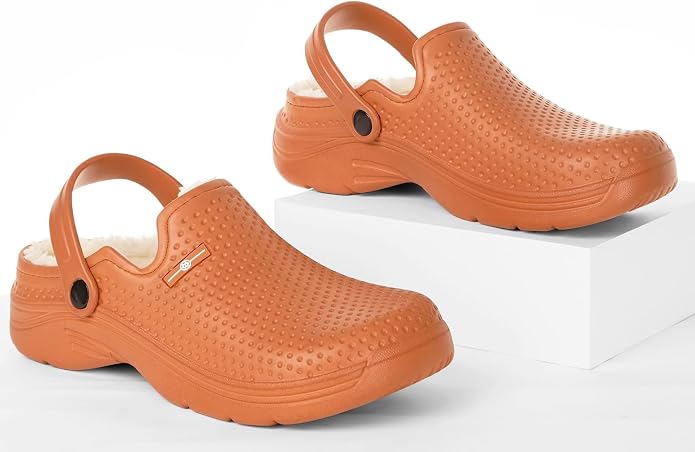 Womens Mens Fur Lined Clogs Waterproof Garden Shoes Winter Warm Fleece Lining - Image 6