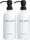 White Glass Hand and Dish Soap Dispenser Set by Brighter Barns by BrighterBarns