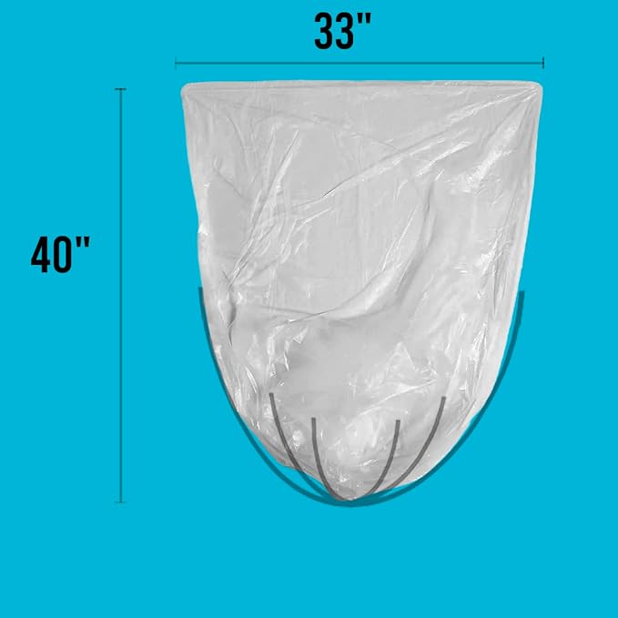 33 Gallon Trash Bags, Heavy Duty Clear Plastic Recycling Garbage Bags, - Image 3