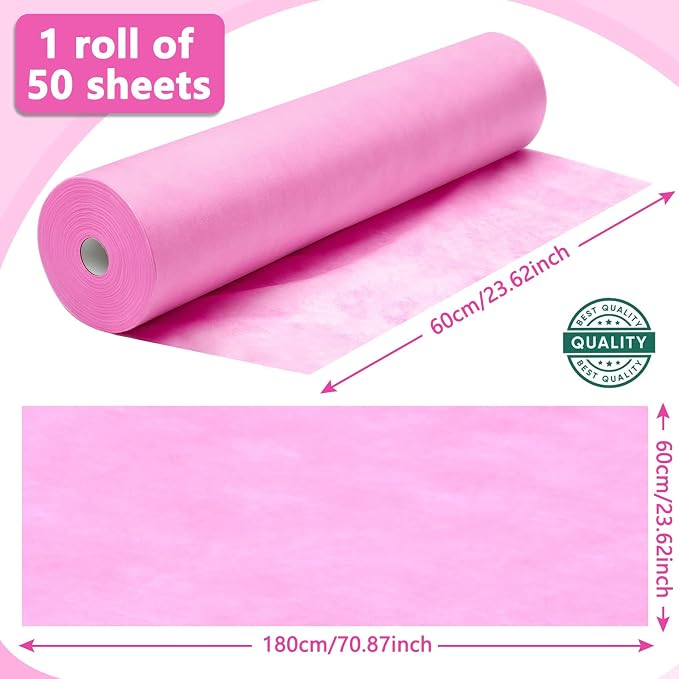 Tudomro 2 Roll Disposable Non Woven Bed Sheets 24 x 71 Inch Massage Table Paper - Image 2