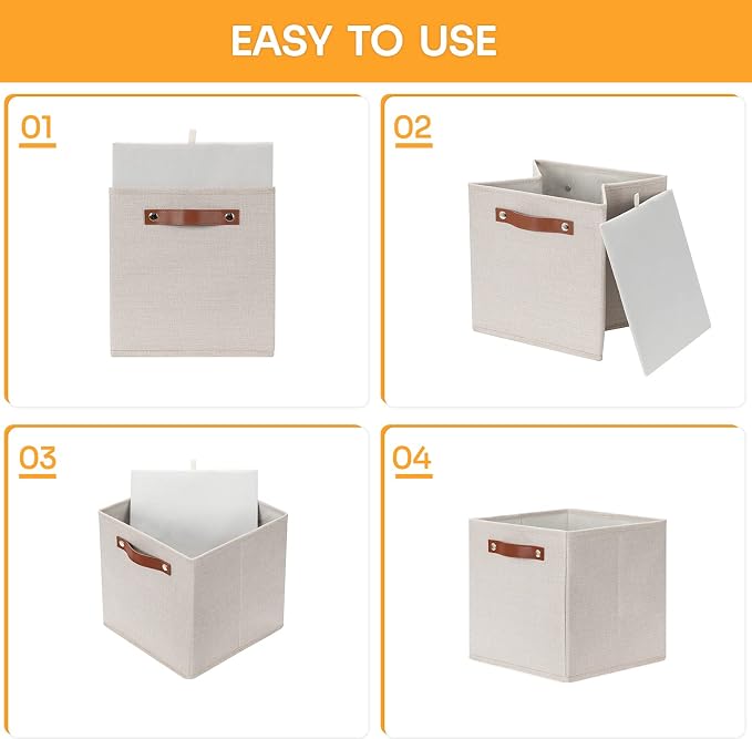 DULLEMELO Storage Boxes for Shelves Closet Storage, Sturdy Home Organization - Image 4