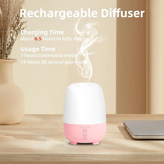 Cordless Essential Oil Diffuser 150ML, Rechargeable Battery, 7H Runtime - Image 2