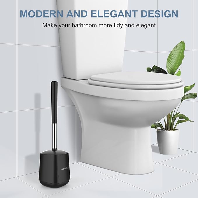 SetSail Toilet Brush and Holder, Self Closing Lid Toilet Bowl Brushes Holder - Image 7