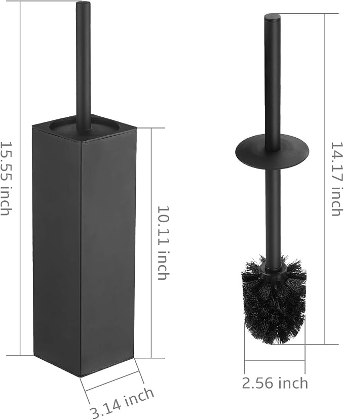 Square Toilet Brush with Holder, Stainless Steel Toilet Bowl Brush and Holder - Image 6
