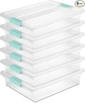 Sterilite 6-Pack Clip Box, Stackable Clear Plastic Bins by Sterilite