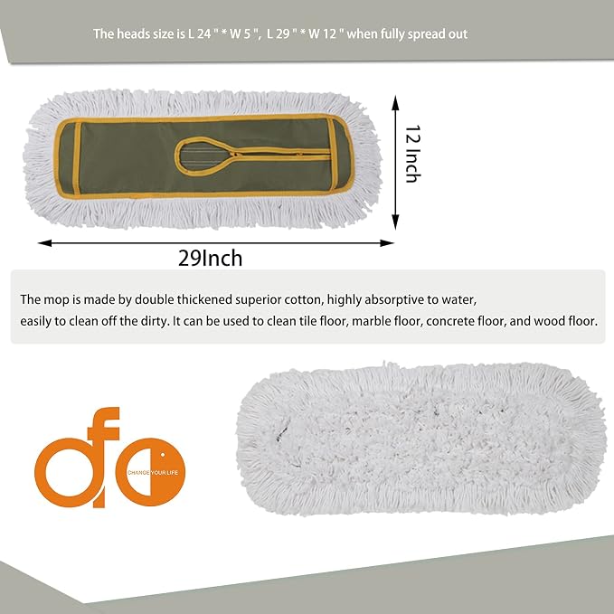 OFO 24inch Industrial Commercial Dust Mop 2 Sets // Heavy Duty Dust Mop // - Image 2