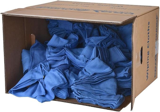 PRO SOURCE 5 Lb Box Virgin Surgical Lint-Free Blue Cotton Huck Towels: 16" x 25" - Image 5